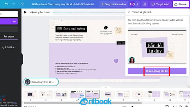 Cách lồng tiếng trên Canva