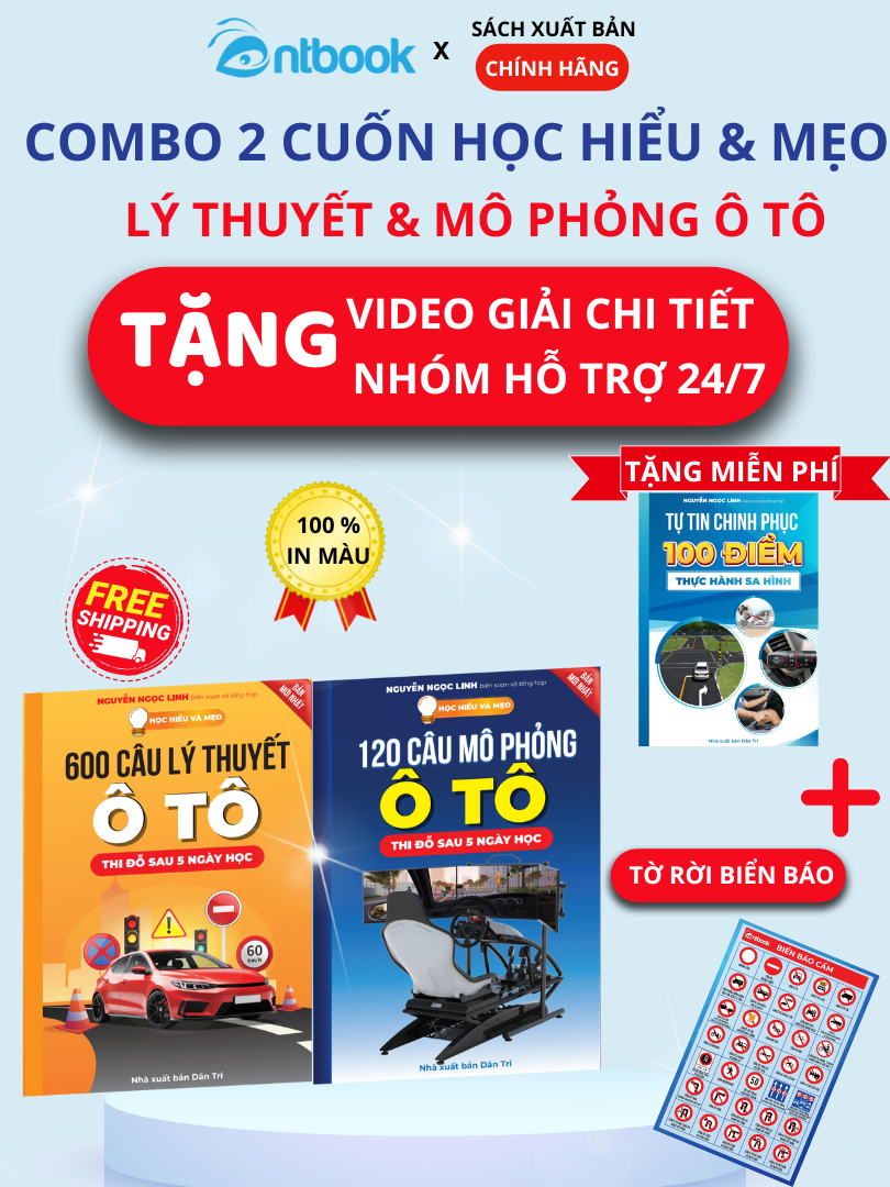 Bộ 2 Cuốn Sách Lý Thuyết và Mô Phỏng Lái Xe Ô Tô Mới Nhất 2025