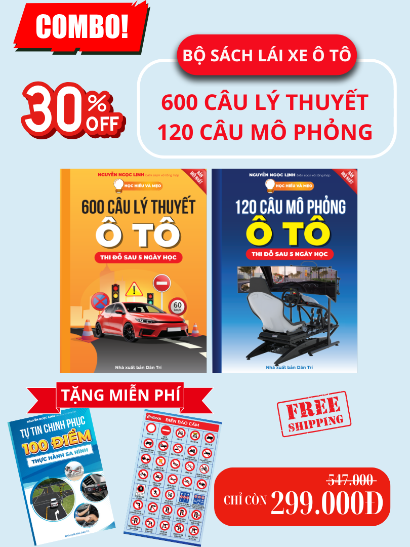 Bộ 2 Cuốn Sách Lý Thuyết và Mô Phỏng Lái Xe Ô Tô Mới Nhất 2025
