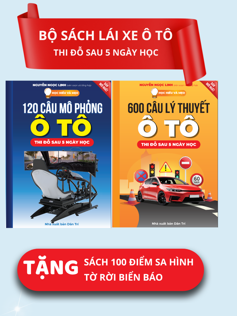 Bộ 2 Cuốn Sách Lý Thuyết và Mô Phỏng Lái Xe Ô Tô Mới Nhất 2025