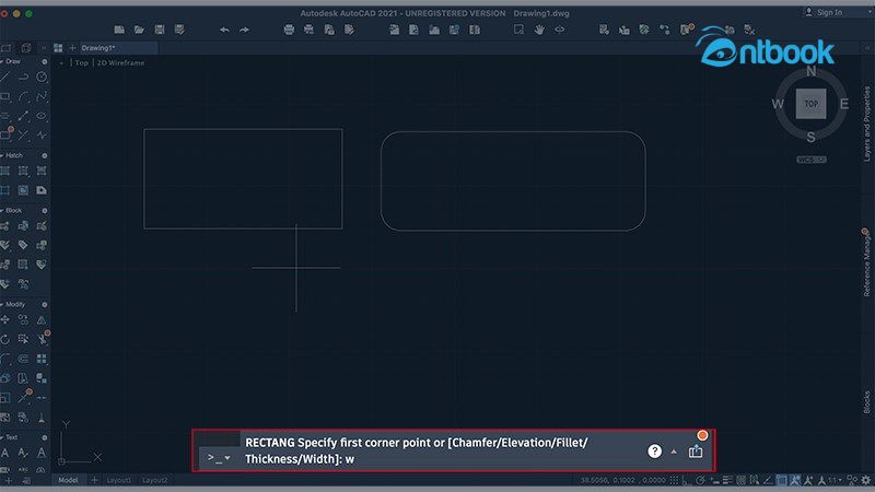 lệnh vẽ hình chữ nhật trong Cad