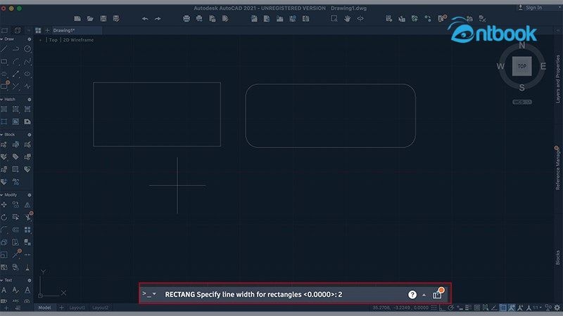 lệnh vẽ hình chữ nhật trong Cad