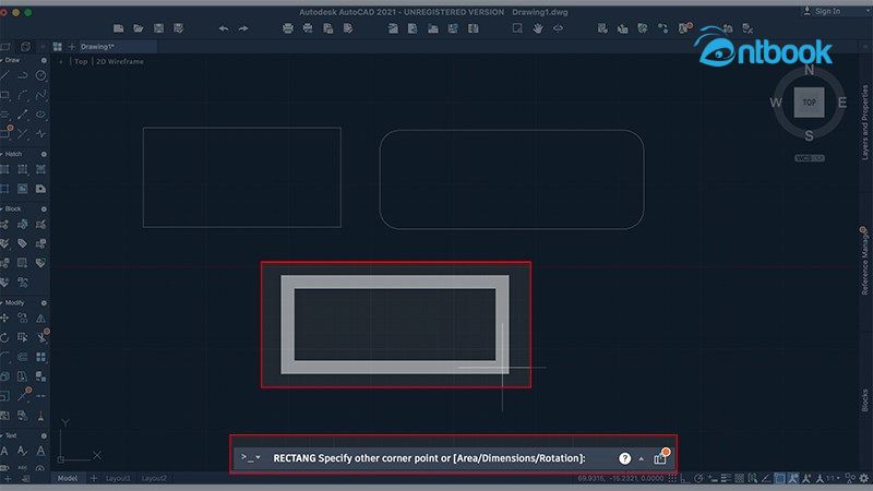 lệnh vẽ hình chữ nhật trong Cad