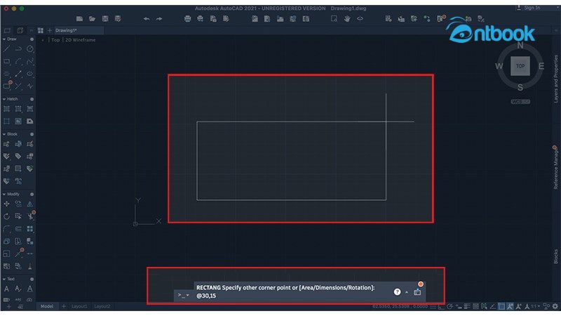 lệnh vẽ hình chữ nhật trong Cad