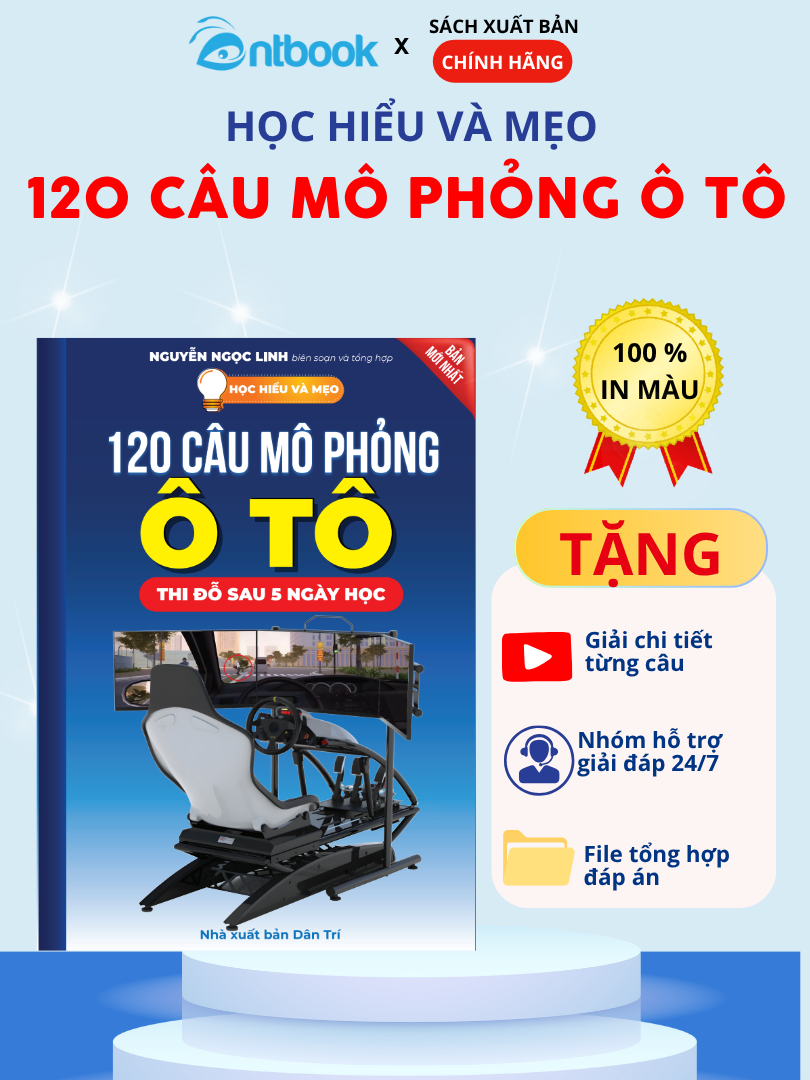 Sách Học hiểu và Mẹo 120 câu mô phỏng ô tô 2025