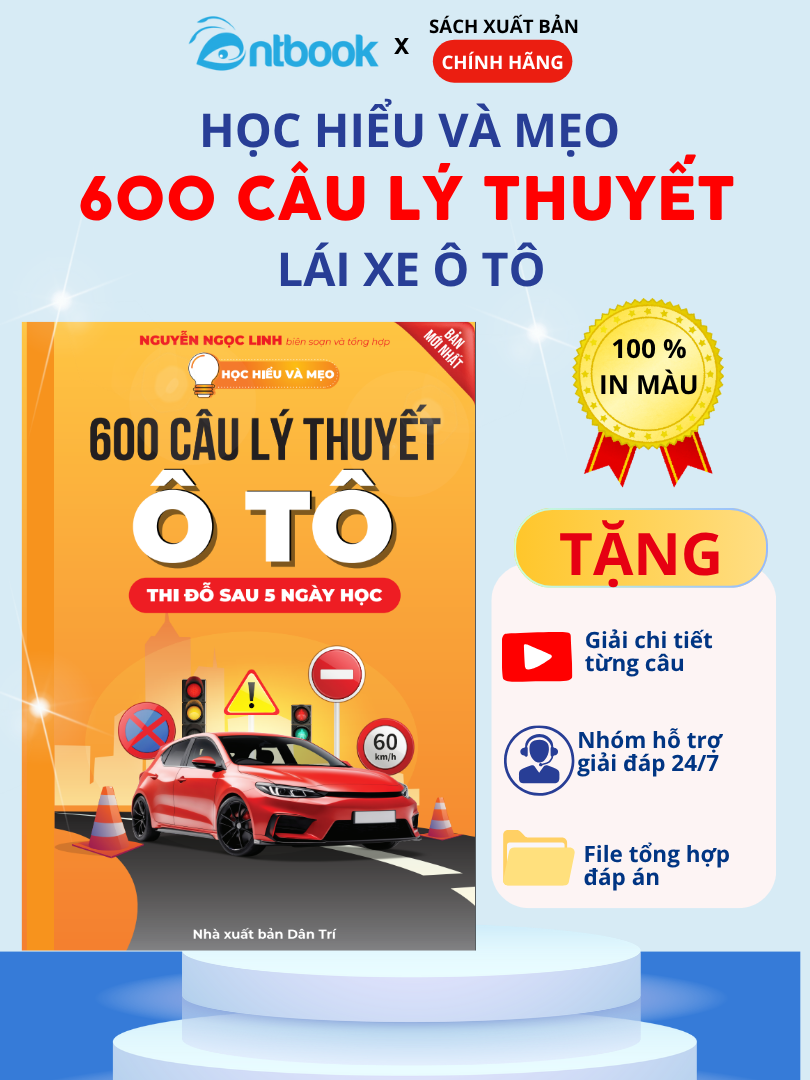 Sách Học hiểu và Mẹo 600 câu lý thuyết ô tô 2025