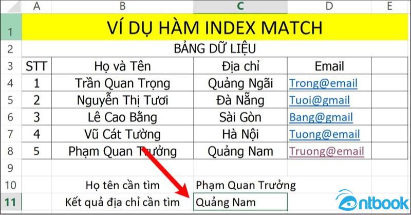 Hàm Index Match