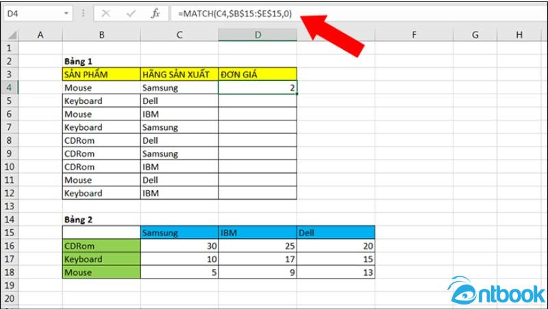 Hàm Index Match