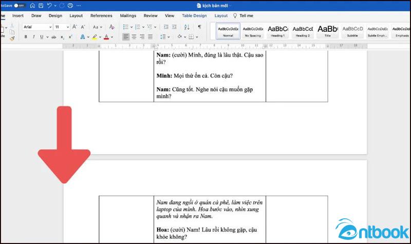 Bảng trong Word bị nhảy trang