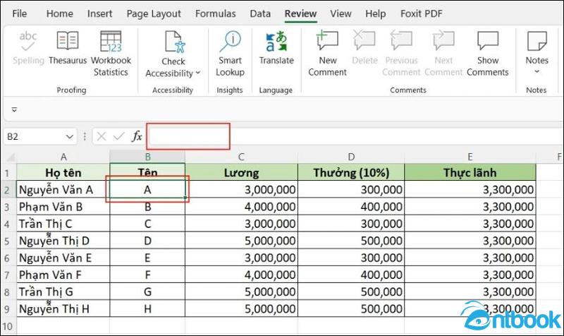 Cách ẩn công thức trong Excel