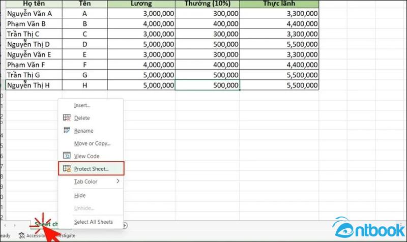 Cách ẩn công thức trong Excel