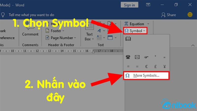 Cách chèn ký tự đặc biệt trong Word