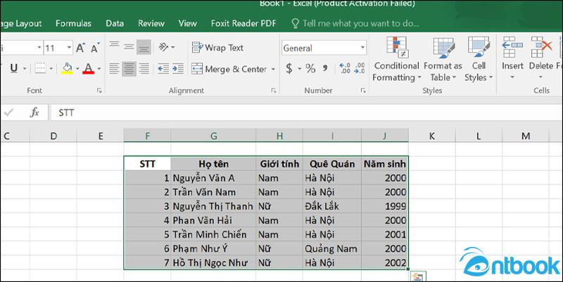 Cách tạo khung trong Excel