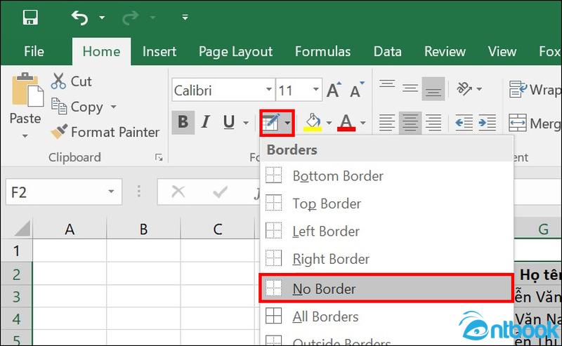 Cách tạo khung trong Excel