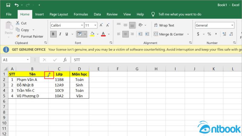 Cách tạo khung trong Excel