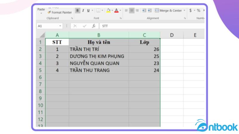 Cách tạo khung trong Excel