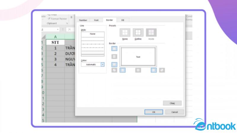 Cách tạo khung trong Excel