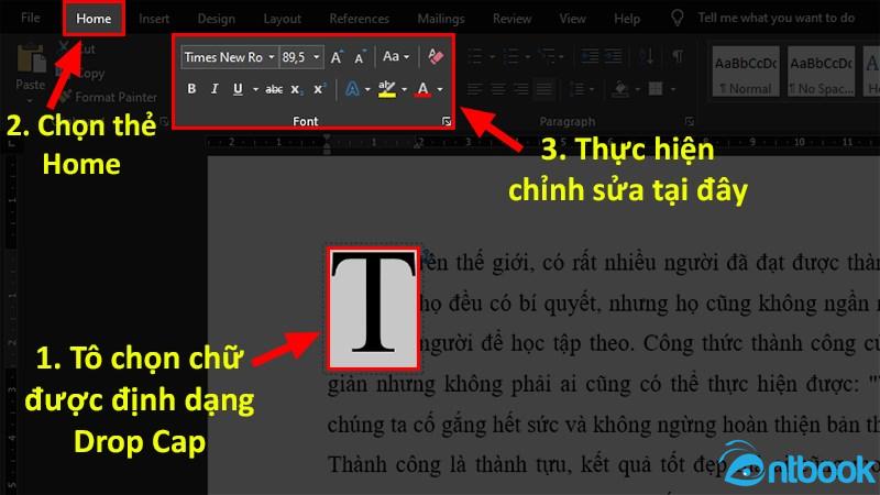 Drop Cap trong Word