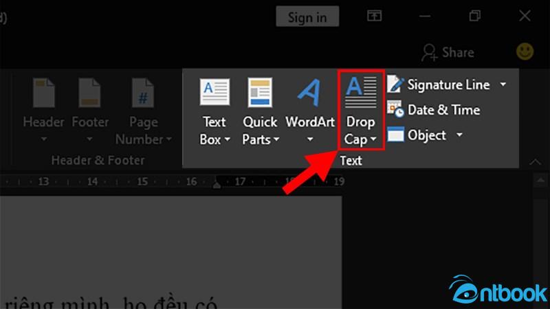 Drop Cap trong Word