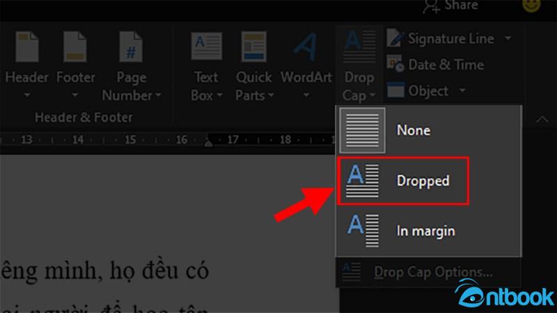 Drop Cap trong Word