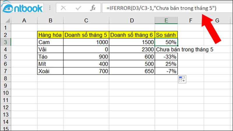 Hàm Iferror trong Excel
