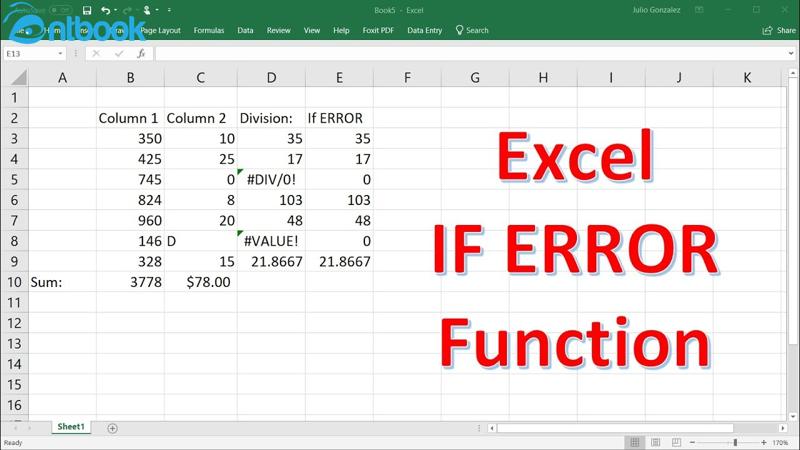 Hàm Iferror trong Excel