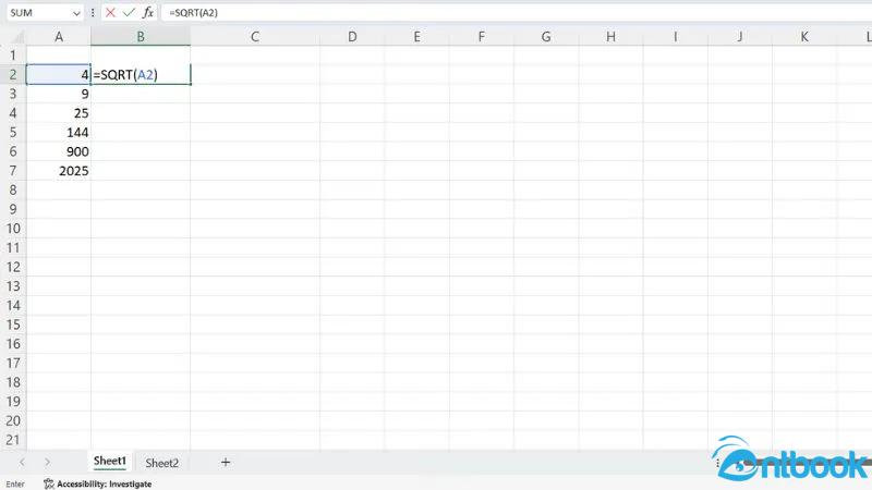 Hàm SQRT trong Excel