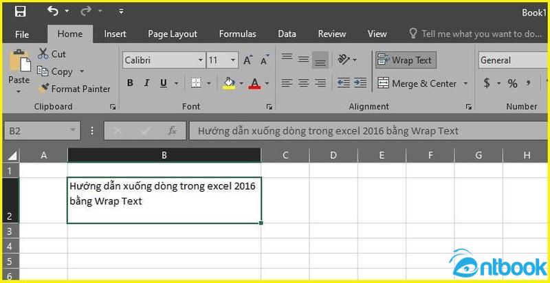 Xuống dòng trong ô Excel