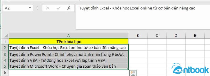 Cách chia ô trên Excel
