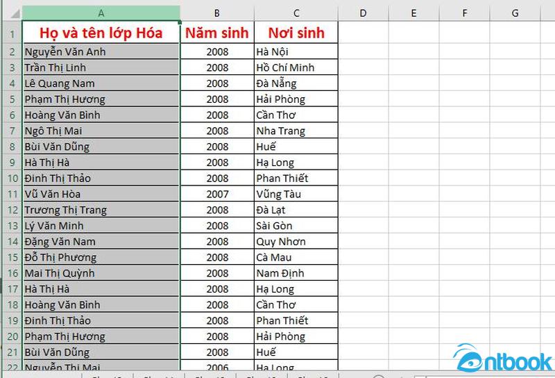 Cách chia ô trên Excel