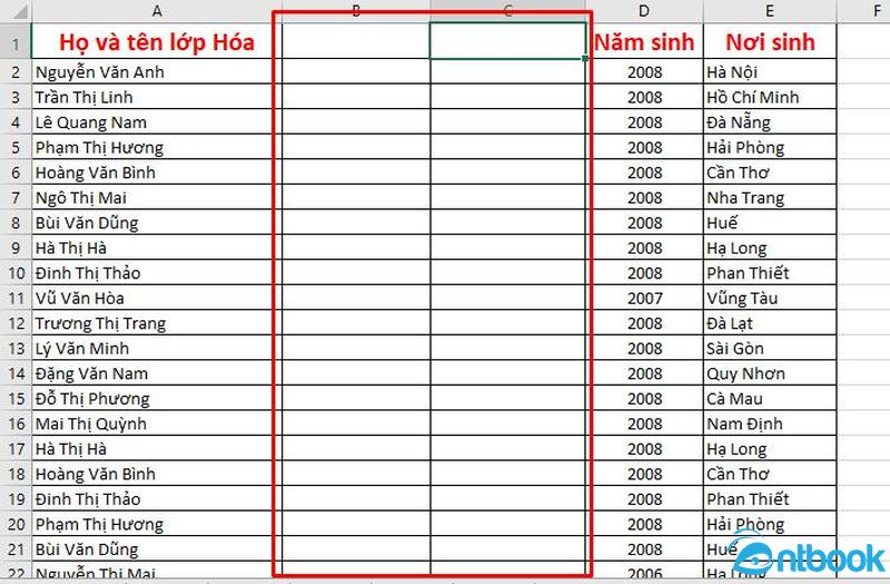 Cách chia ô trên Excel