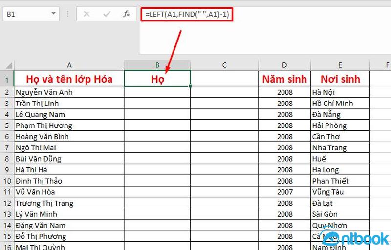 Cách chia ô trên Excel