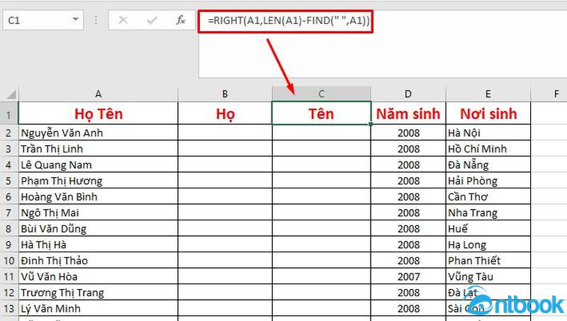 Cách chia ô trên Excel