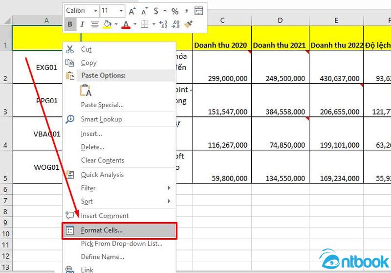 Cách chia ô trên Excel