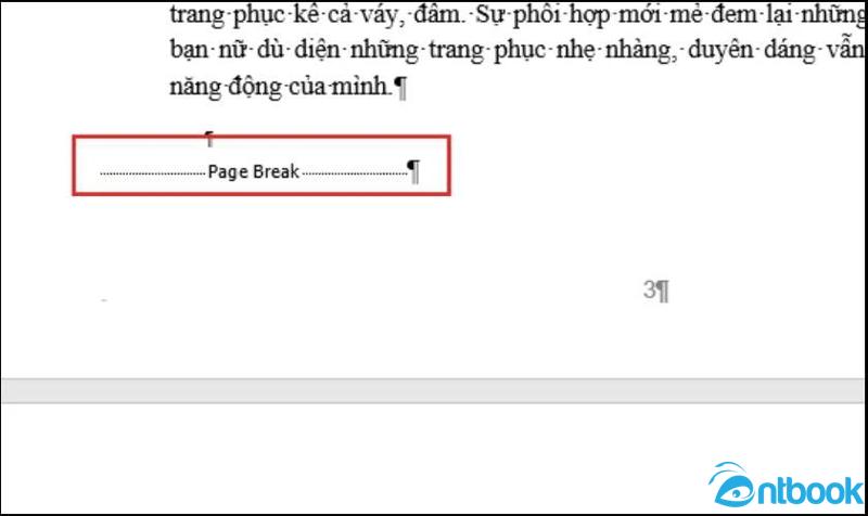 Cách ngắt trang trong Word
