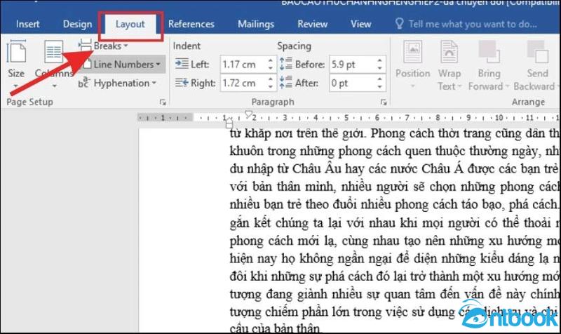 Cách ngắt trang trong Word