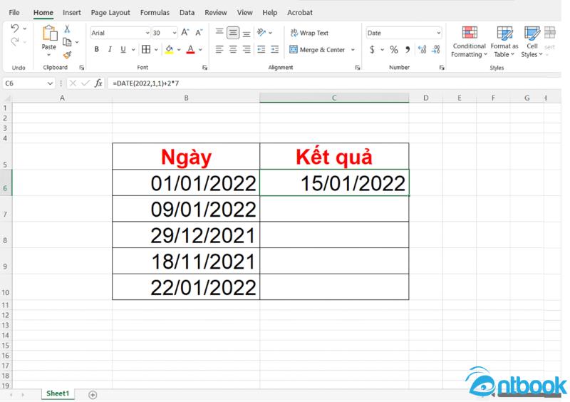 Tính số ngày trong Excel