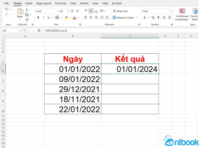 Tính số ngày trong Excel