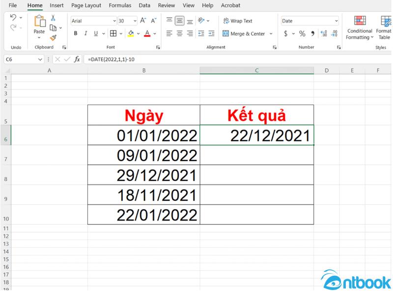 Tính số ngày trong Excel