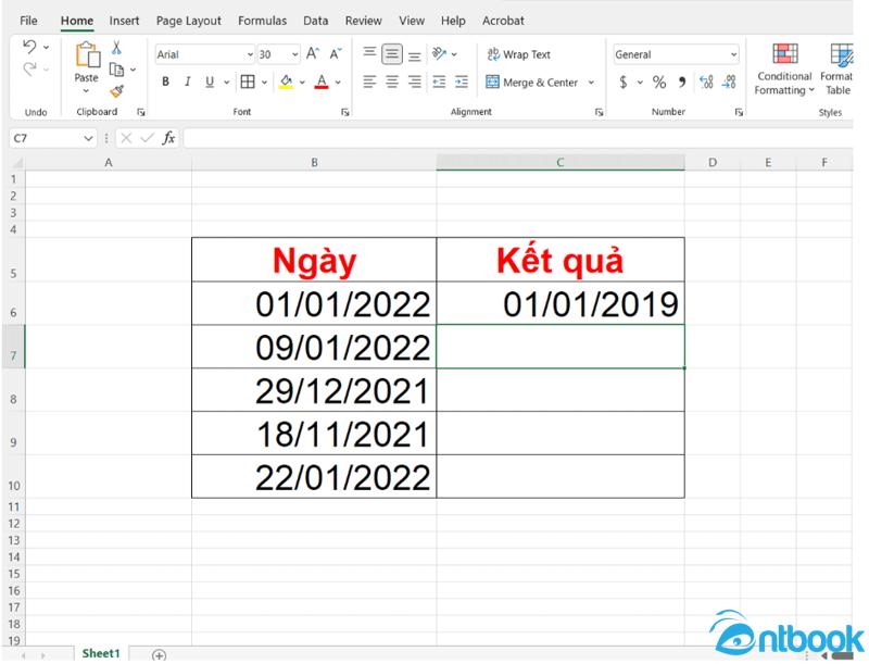 Tính số ngày trong Excel