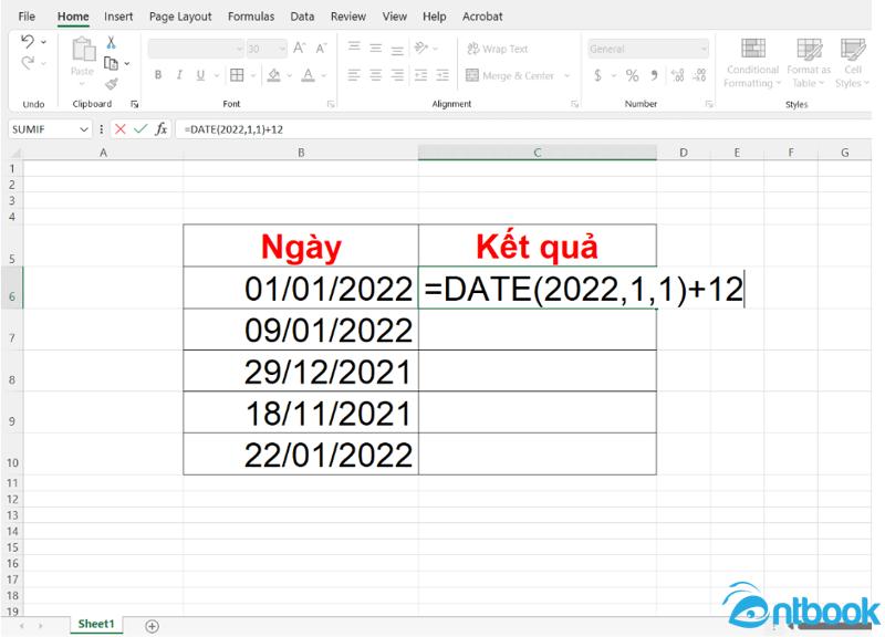 Tính số ngày trong Excel