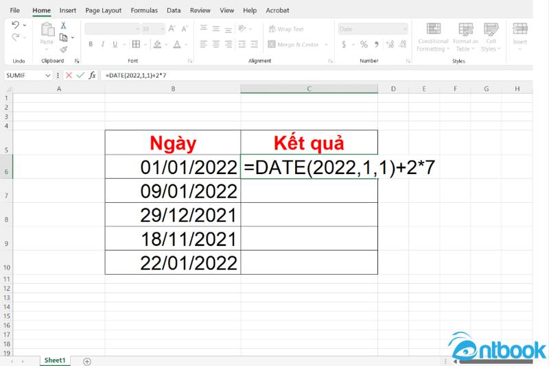 Tính số ngày trong Excel